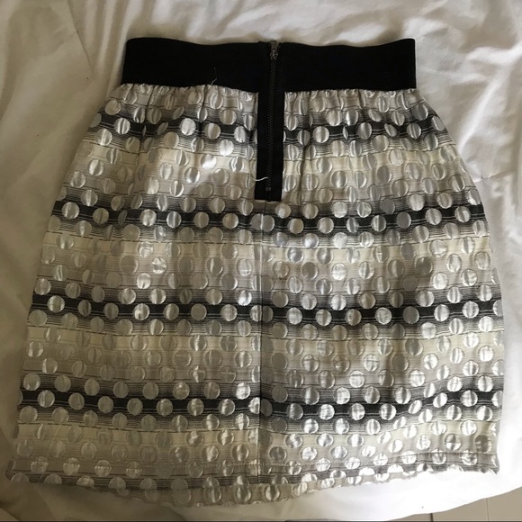 Aqua Silver Jacquard Skirt - Picture 2 of 4